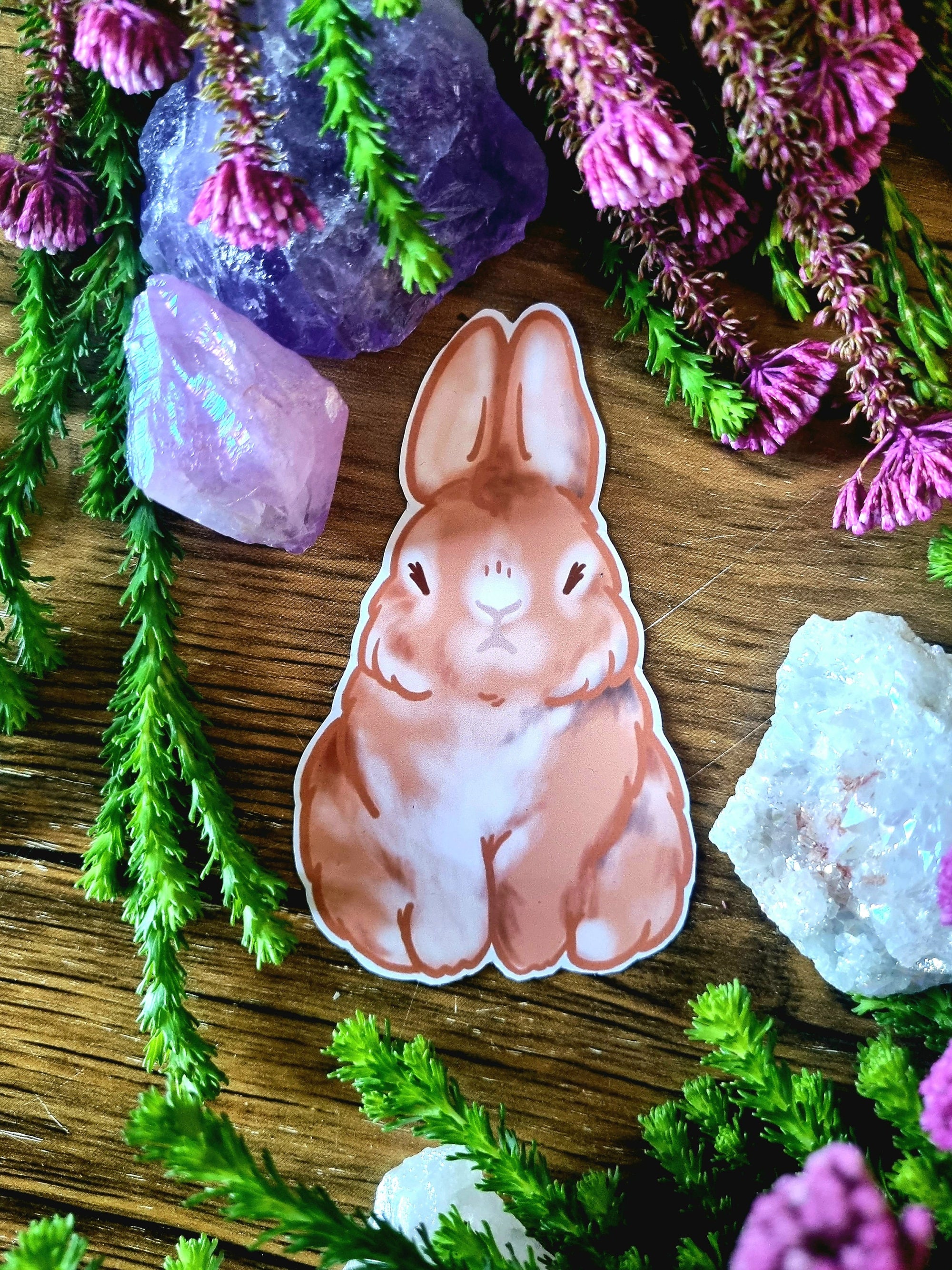 kawaii cute adorable anime art illustration rabbit bun waterproof vinyl sticker or magnet perfect for planner or scrapbooking pastel Bunny