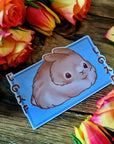 kawaii cute adorable anime art illustration rabbit bun loaf waterproof vinyl sticker or magnet perfect for planner or scrapbooking or laptop