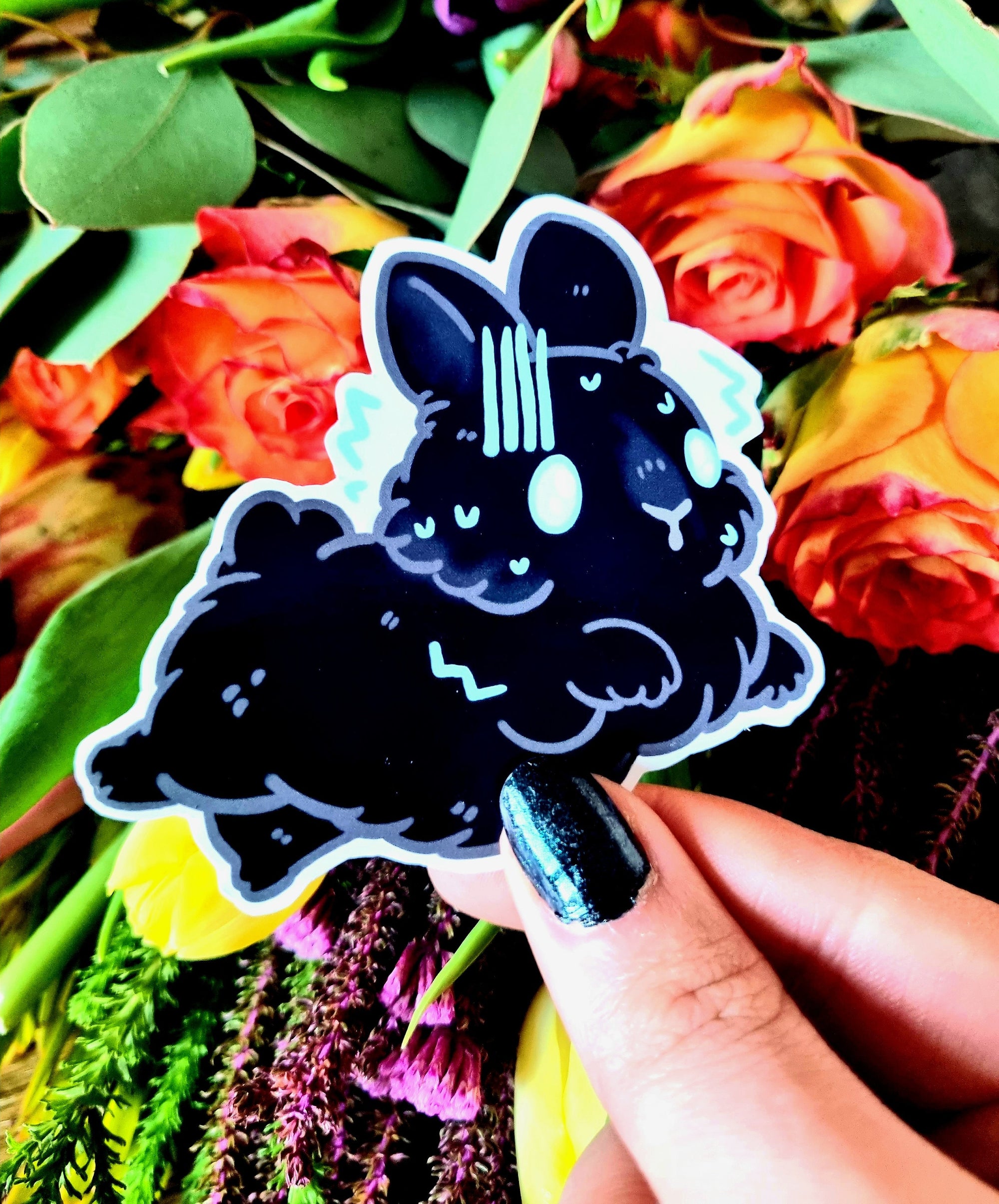 kawaii cute adorable anime art illustration shocked scared rabbit bun waterproof vinyl sticker or magnet perfect for planner or scrapbooking