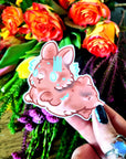 kawaii cute adorable anime art illustration shocked scared rabbit bun waterproof vinyl sticker or magnet perfect for planner or scrapbooking