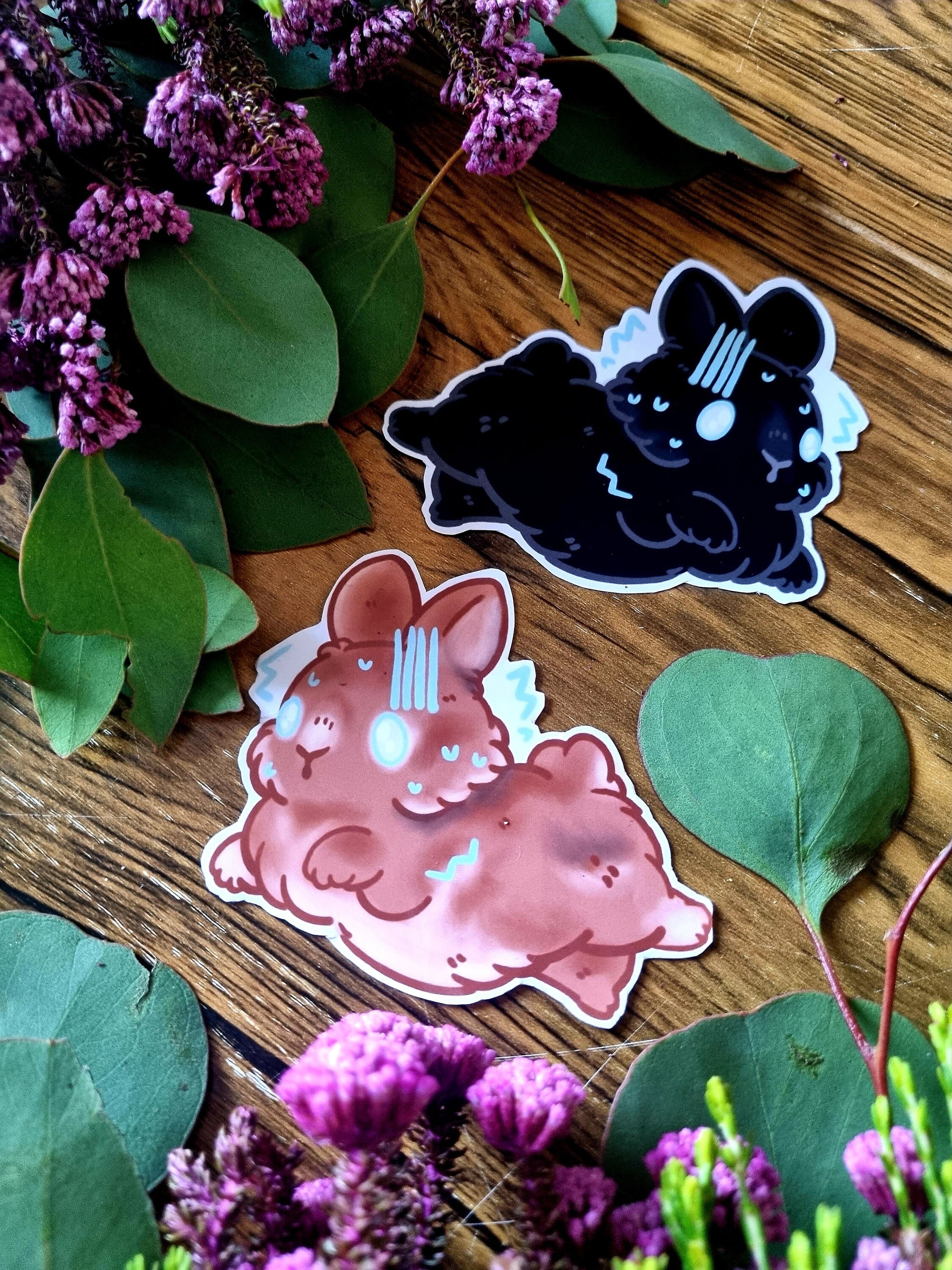 kawaii cute adorable anime art illustration shocked scared rabbit bun waterproof vinyl sticker or magnet perfect for planner or scrapbooking