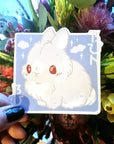 kawaii cute adorable anime art illustration rabbit bun waterproof vinyl sticker or magnet perfect for planner or scrapbooking And laptops