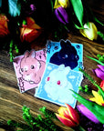 kawaii cute adorable anime art illustration rabbit bun waterproof vinyl sticker or magnet perfect for planner or scrapbooking And laptops