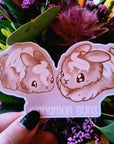 kawaii cute adorable anime art illustration rabbit waterproof vinyl sticker or magnet perfect for planner scrapbooking Punny cinnamon buns