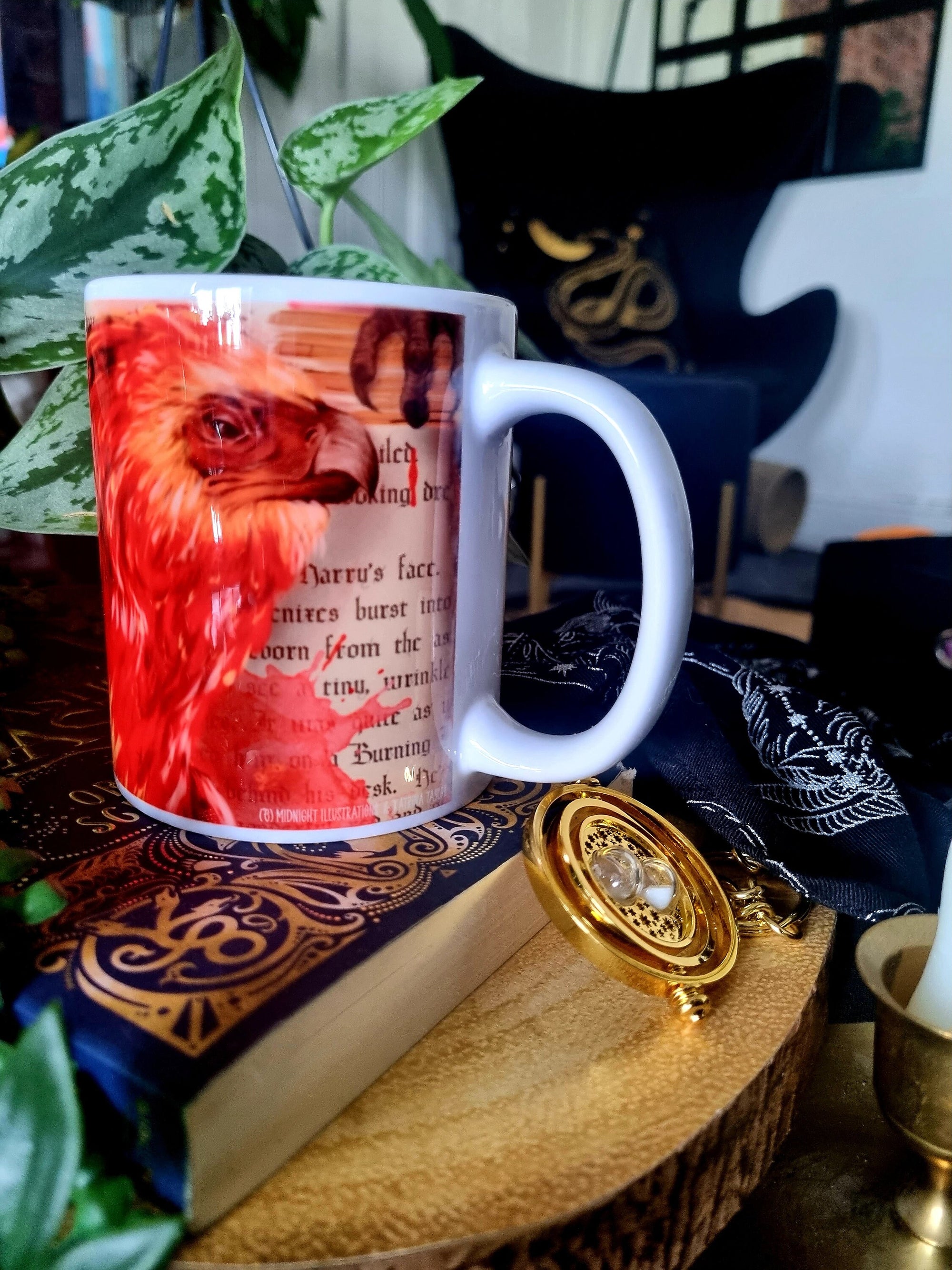 Harry Potter Phoenix magical creature functional art sublimation illustration mug with bright and bold colours perfect gift and home decor
