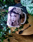 Unique beautiful green witch dark academia gothic halloween mug perfect gift or home decor art mug functional art coffee mug spooky vibes