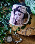 Unique beautiful green witch dark academia gothic halloween mug perfect gift or home decor art mug functional art coffee mug spooky vibes