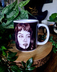 One of a kind design functional art sublimation illustration mug with black and white portrait perfect gift and statement piece home decor