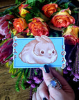 kawaii cute adorable anime art illustration rabbit bun loaf waterproof vinyl sticker or magnet perfect for planner or scrapbooking or laptop