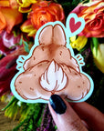 kawaii cute adorable anime art illustration rabbit bun waterproof vinyl sticker or magnet perfect for planner or scrapbooking Bunny butt
