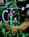 Wednesday Adams, Adams family, horror, spooky, Halloween, one of a kind illustration art design mug. Perfect gothic gift tea cup