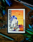 Droid| r2d2 | beautiful hand-drawn comic art | art print | illustration | Wall art |tatooine | unique | space | geeky | starwars| home decor