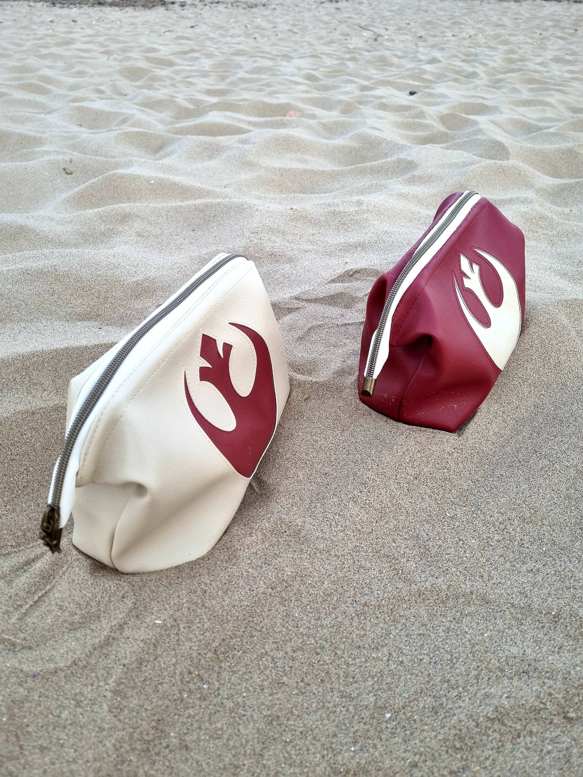 Luxurious vegan leather hand made starwars the rebel alliance stylish water resistant toiletry bag retreat bag in two colours hand finished