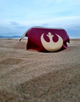 Luxurious vegan leather hand made starwars the rebel alliance stylish water resistant toiletry bag retreat bag in two colours hand finished
