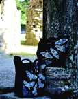 Hand printed lino print 100% organic fairtrade deathhead moth or butterfly gothic cottagecore forestcore fairycore 10 oz flat base totebag