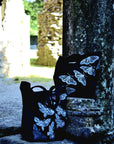 Hand printed lino print 100% organic fairtrade deathhead moth or butterfly gothic cottagecore forestcore fairycore 10 oz flat base totebag