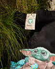 Handpressed unique baby yoda art drawing illustration starwars inspired 100% organic fairtrade nerd geek 10oz flat base totebag fashion bag
