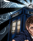 Doctor who 60th anniversary inspired hand drawn wall art art print illustration poster 14th doctor tardis David tennant galaffray artwork