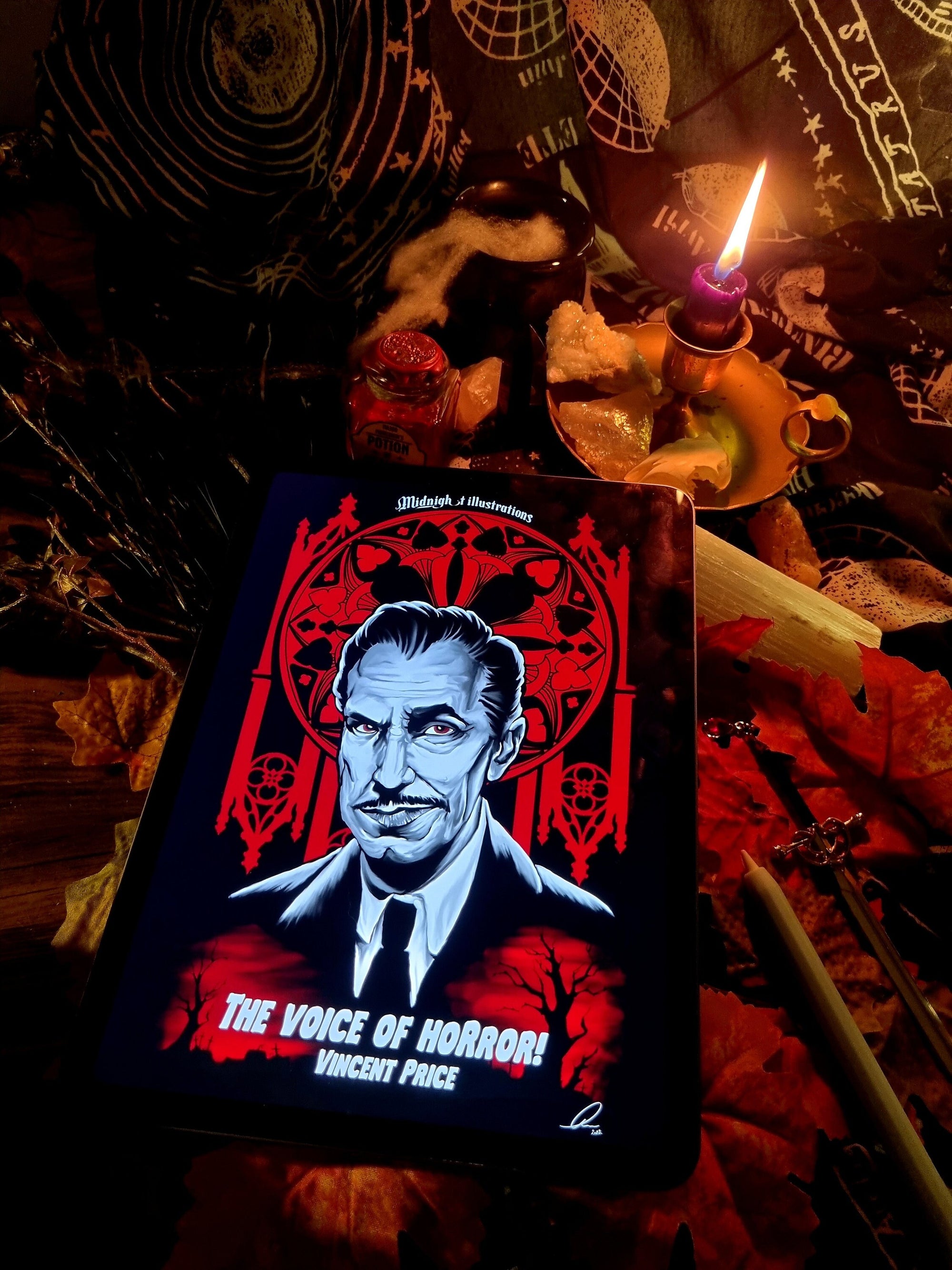 Vincent price vintage gothic old school retro horror movie art illustration wall art decor alternative designs