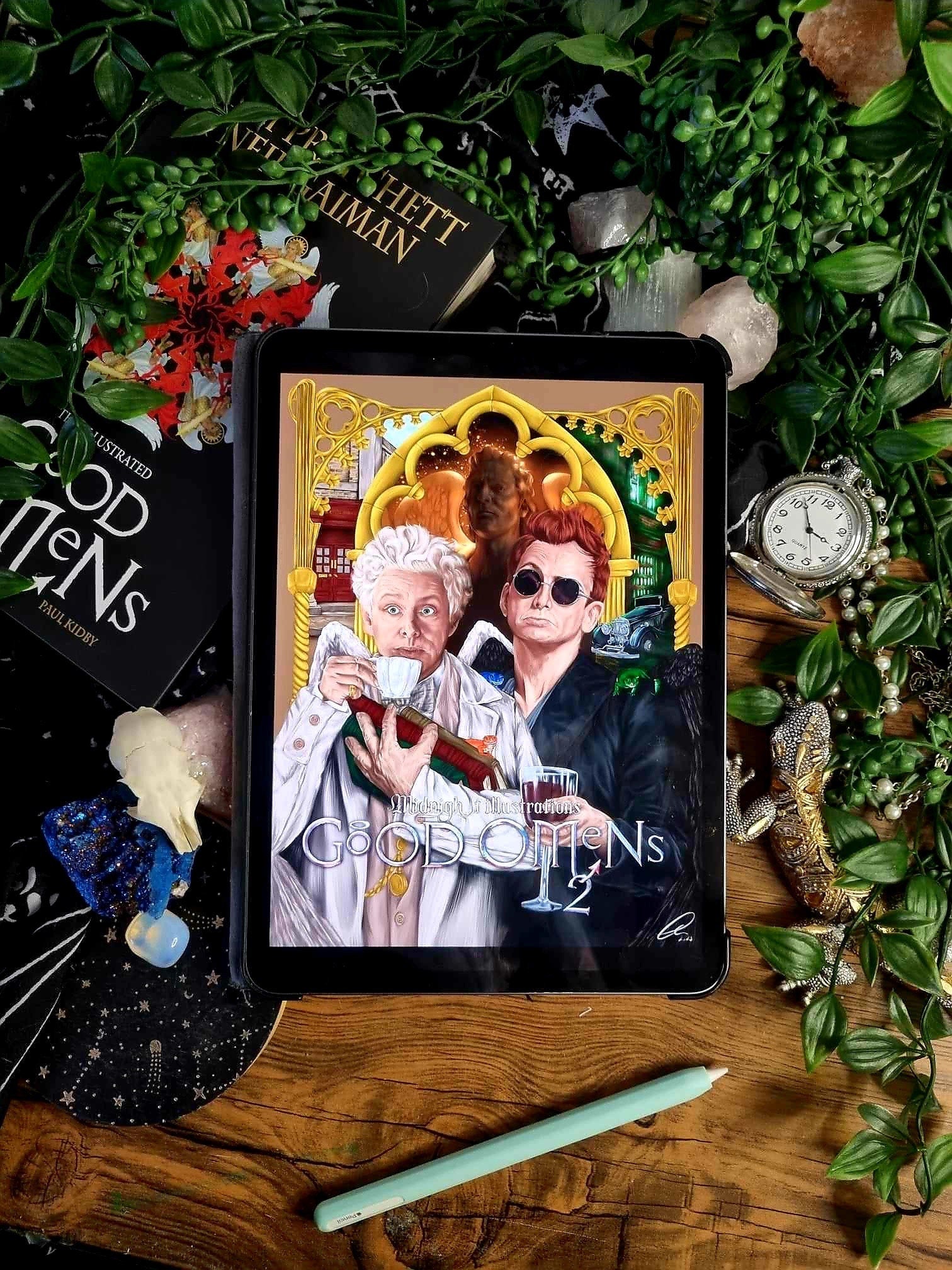 Good omens inspired Crowley and Aziraphale good omens 2 unique art illustration poster fan art wall art decor movie poster design