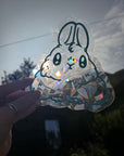rabbit suncatcher the buns kawaii bunny butt and face window rainbow decal