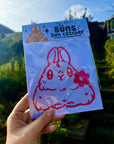 rabbit suncatcher the buns kawaii bunny butt and face window rainbow decal