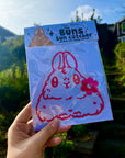 rabbit suncatcher the buns kawaii bunny butt and face window rainbow decal