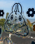 rabbit suncatcher the buns kawaii bunny butt and face window rainbow decal