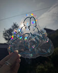 rabbit suncatcher the buns kawaii bunny butt and face window rainbow decal