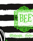 Beetlejuice inspired the buns sticker pack figuring battle bun, Lydia bun and bedsheet ghosts bun and Tim burton inspired accessories