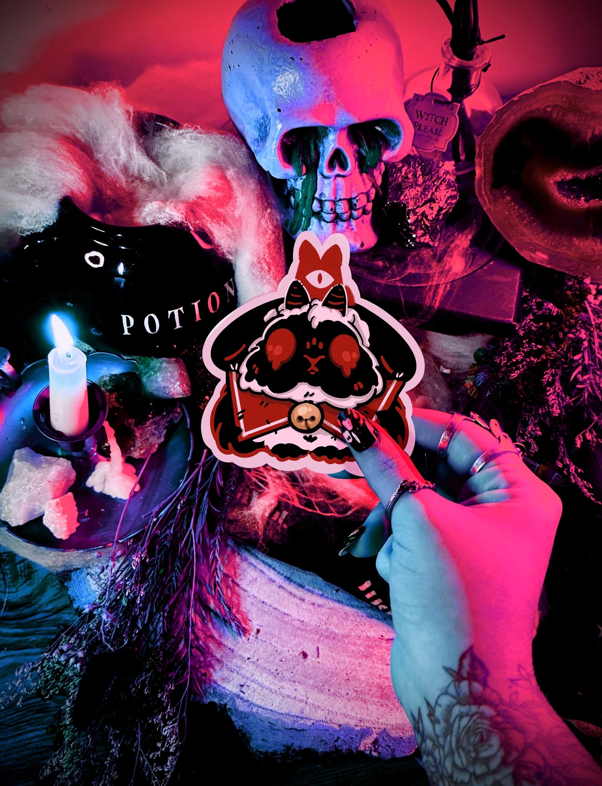 Cult of the lambs inspired the buns sticker pack featuring main and side character stickers logo stickers and game inspired accessories