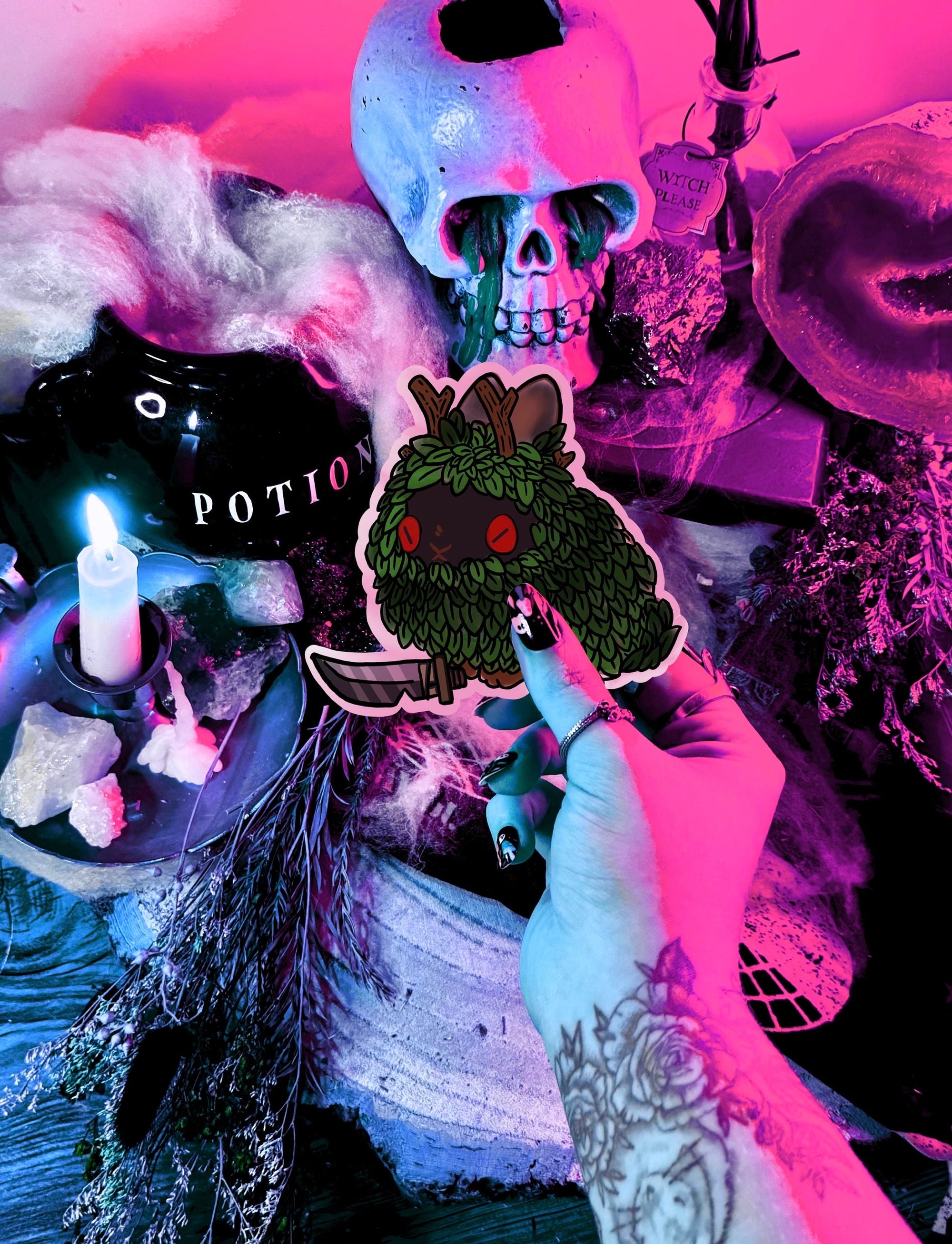 Cult of the lambs inspired the buns sticker pack featuring main and side character stickers logo stickers and game inspired accessories