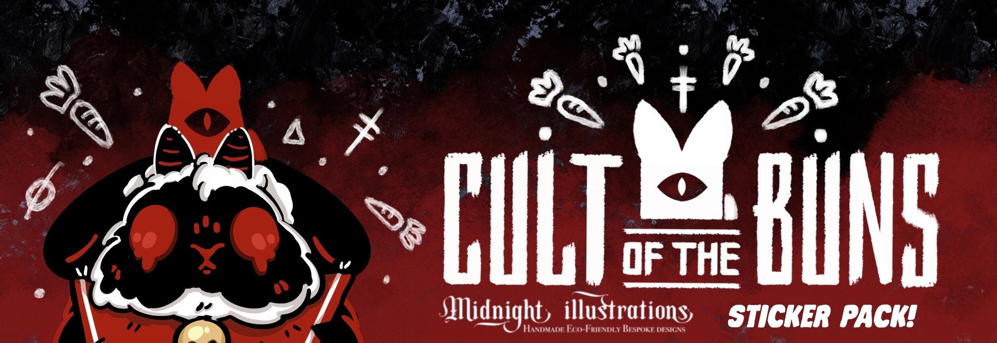 Cult of the lambs inspired the buns sticker pack featuring main and side character stickers logo stickers and game inspired accessories