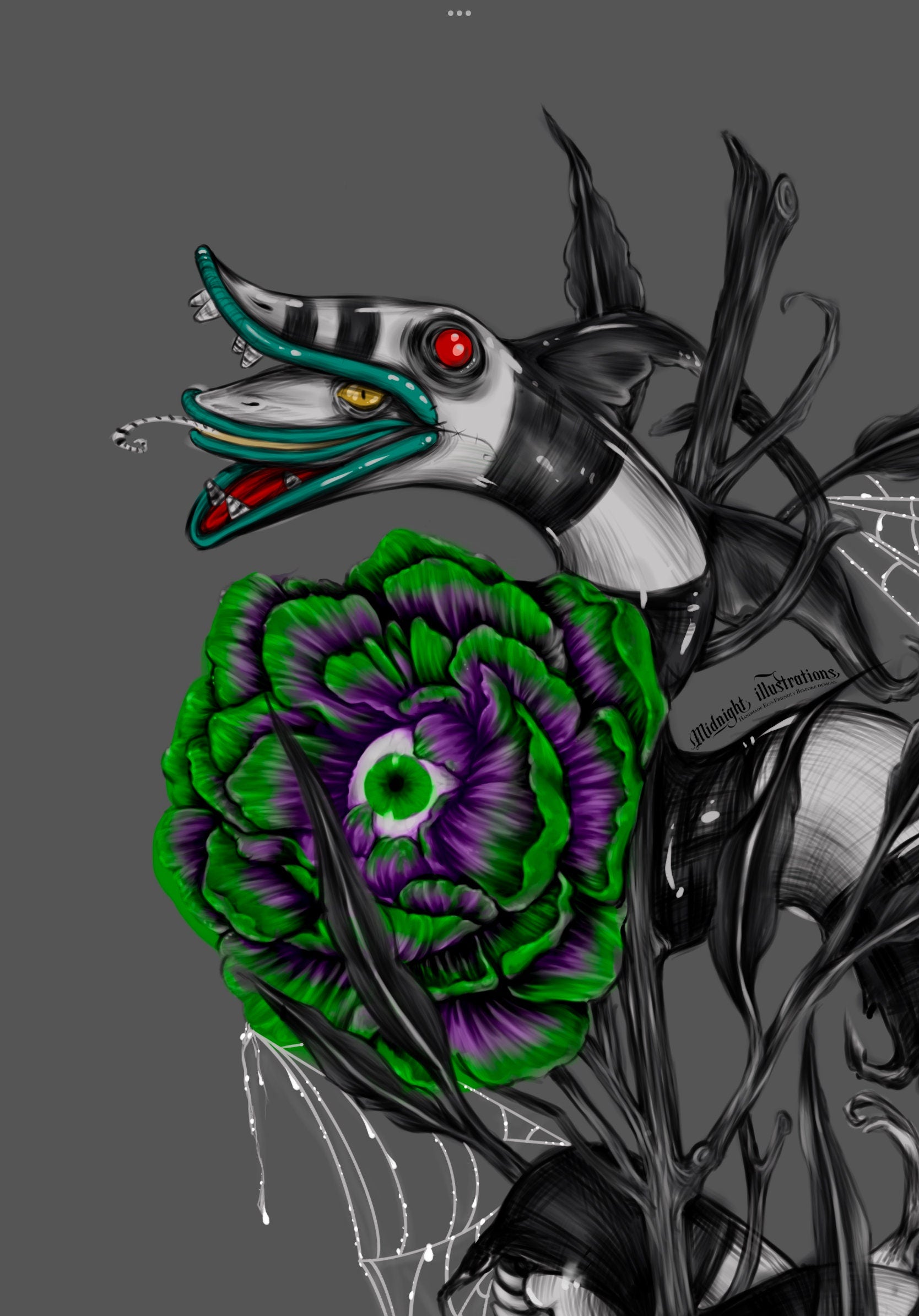 Beetle juice | sand worm | beetlejuice | art print | illustration | gothic wall art | art | original | dark art | Halloween | home decor