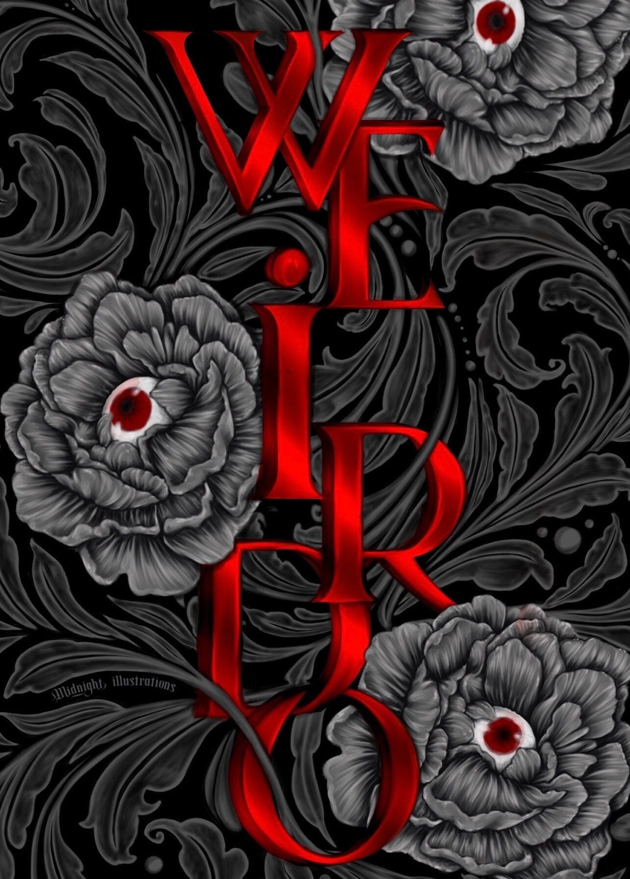 We are the weirdos | eyeball flowers | art print | illustration | whimsygoth | art | original | dark art | gothic | home decor neon weirdo