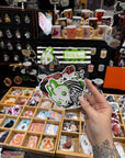 Beetlejuice inspired the buns sticker pack figuring battle bun, Lydia bun and bedsheet ghosts bun and Tim burton inspired accessories