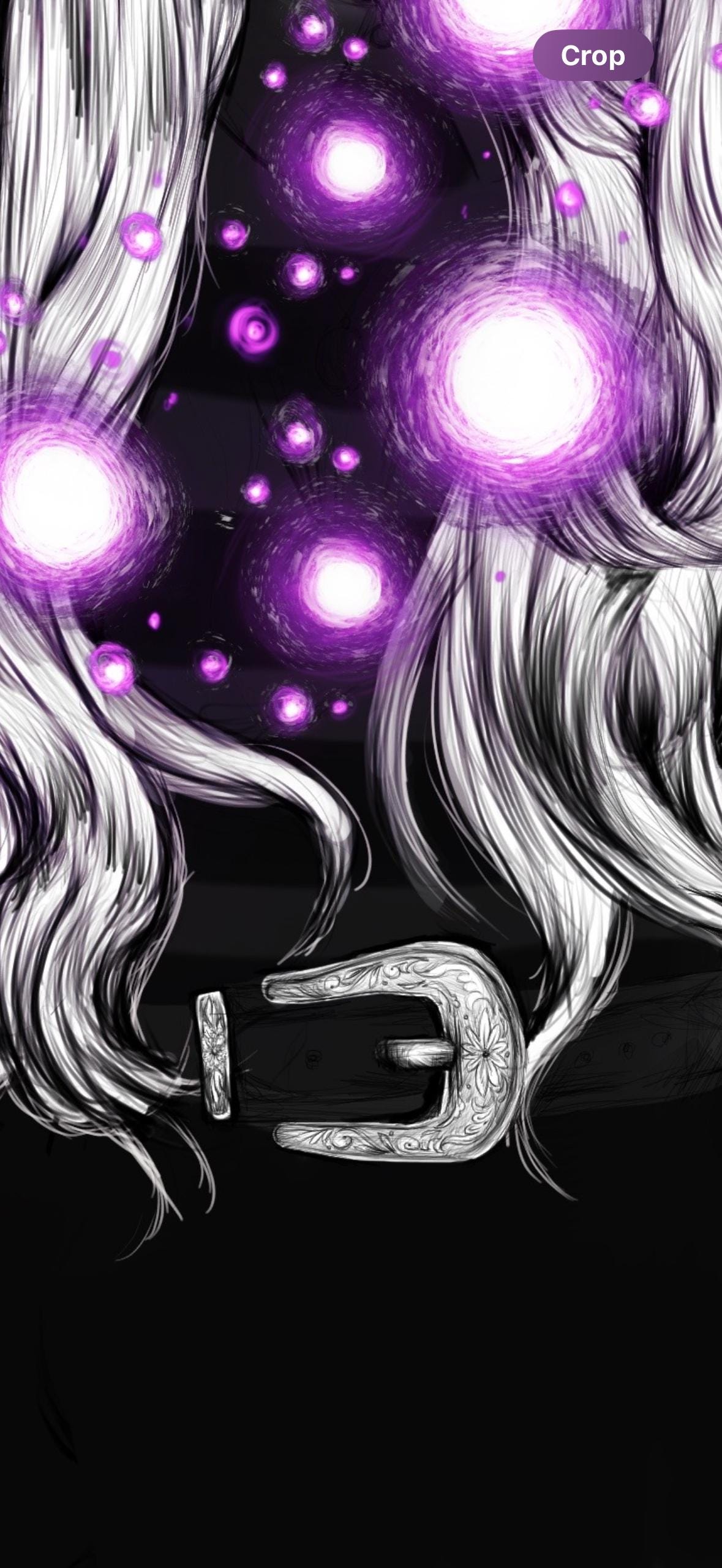 hand drawn Digital, purple, Witch. art print. home decor, gallery print. Purple glowing witch print. Femal portrait. Illustration. Fantasy