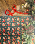 THE BUNS (c) adorable cute Christmas rabbits gift wrap wrapping paper in traditional holiday colours with buns in Santa hats and stockings