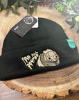 aborable THE BUNS (c) kawaii art rabbit cute horror Jason Friday the 13th inspired bun embroidered thermal hat black beanie creepy cute