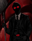 The City Vigilante: Crimson Noir Comic Style Art print | illustration | graphic art | original | dark art | geeky | home decor