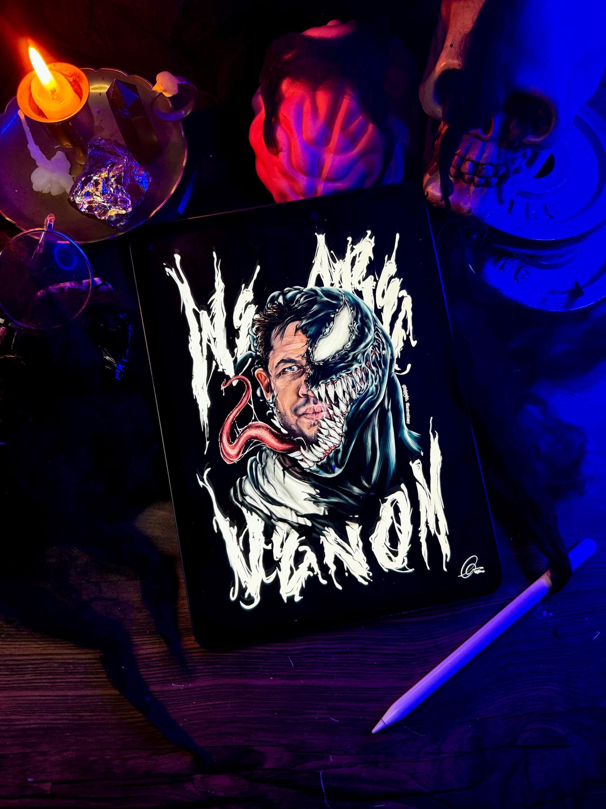 Venom | venom and Eddie | fan art | marvel | art print | illustration | comic book | art | original | dark art | symbiote | home decor