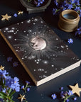 Celestial Rabbit A5 Notebook | Moon Sun Stars Bunny Journal | Eco Friendly Perfect Bound Notebook