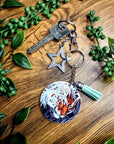 Beautiful original art illustrated handmade keyrings | keychain | geeky | Recycled | art | Gothic | Fantasy | eco friendly | illustration