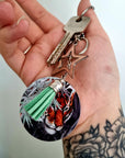 Beautiful original art illustrated handmade keyrings | keychain | geeky | Recycled | art | Gothic | Fantasy | eco friendly | illustration