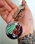 Beautiful original art illustrated handmade keyrings | keychain | geeky | Recycled | art | Gothic | Fantasy | eco friendly | illustration