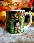 Wednesday Adams, Adams family, horror, spooky, Halloween, one of a kind illustration art design mug. Perfect gothic gift tea cup