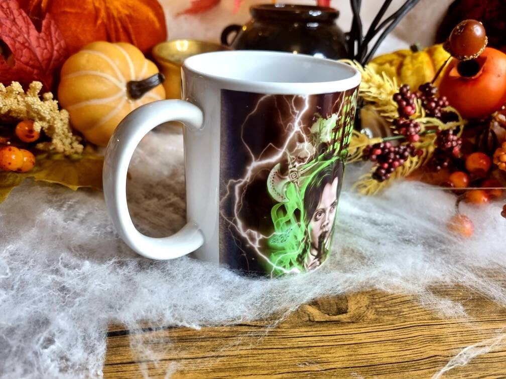 Wednesday Adams, Adams family, horror, spooky, Halloween, one of a kind illustration art design mug. Perfect gothic gift tea cup