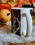 Wednesday Adams, Adams family, horror, spooky, Halloween, one of a kind illustration art design mug. Perfect gothic gift tea cup