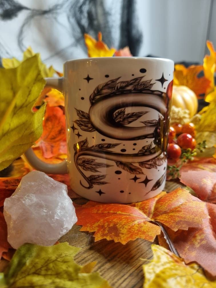 W.I.T.C.H women in total control of herself, femal empowerment, female boss, serpent, snake, alt forbidden fruits, handprint unique art mug