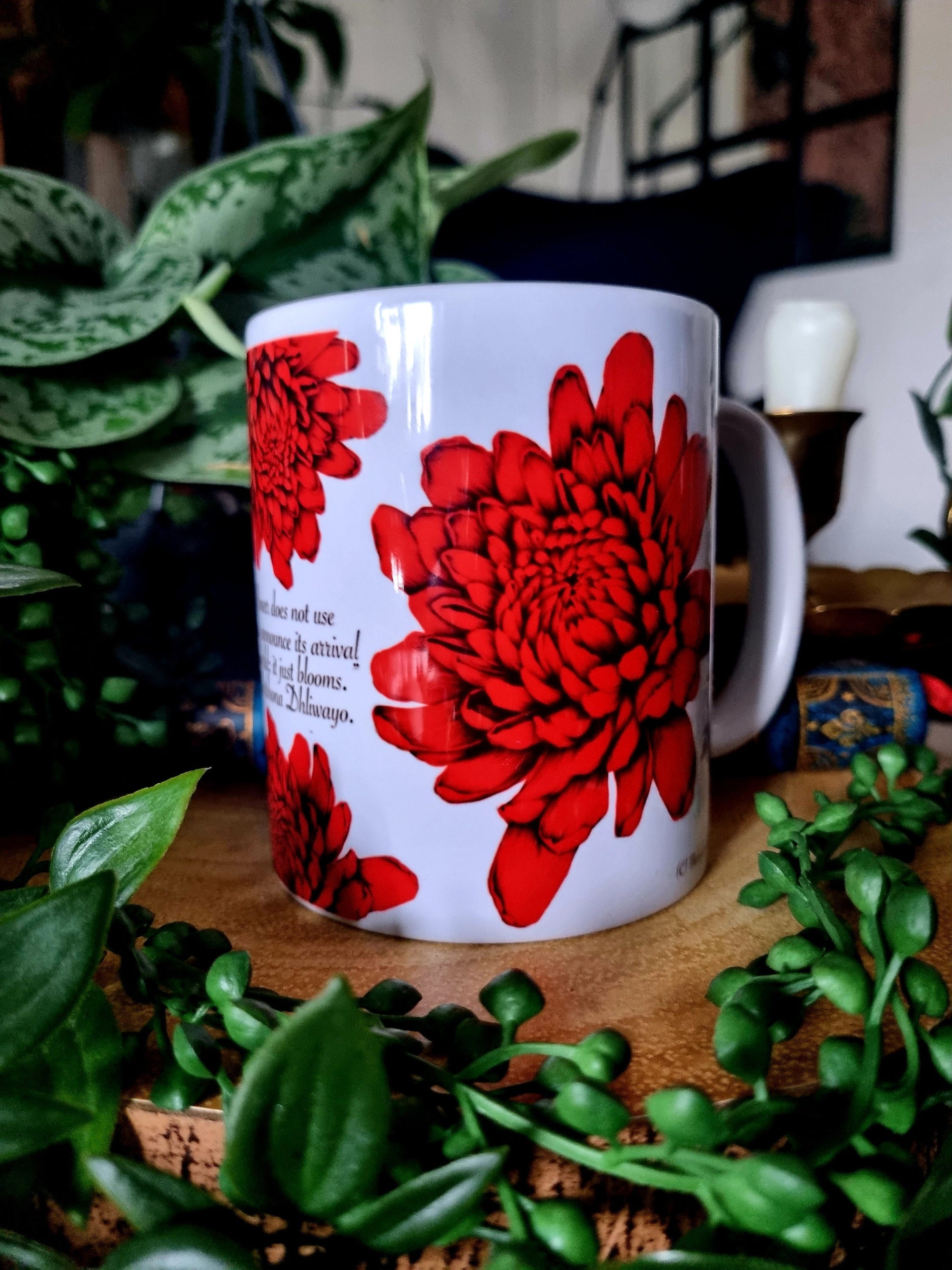 One of a kind design functional art sublimation illustration mug bright bold colours perfect gift home decor cottagecore inspirational quote